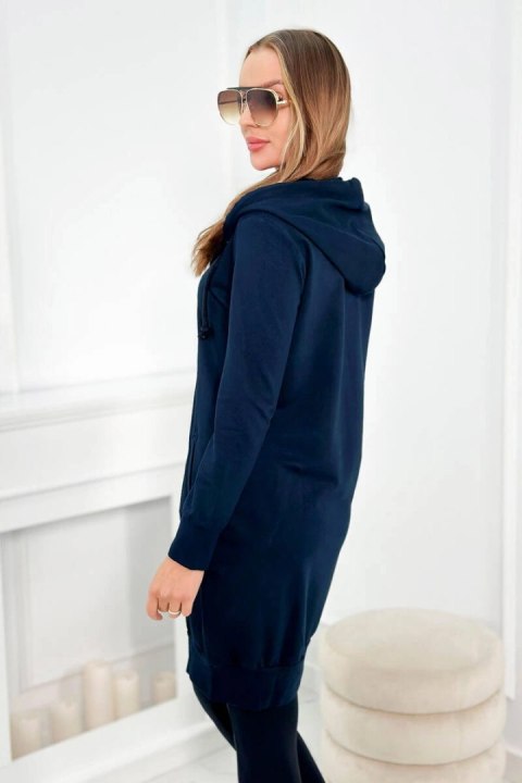Bluza sukienkowa z kapturem granatowa