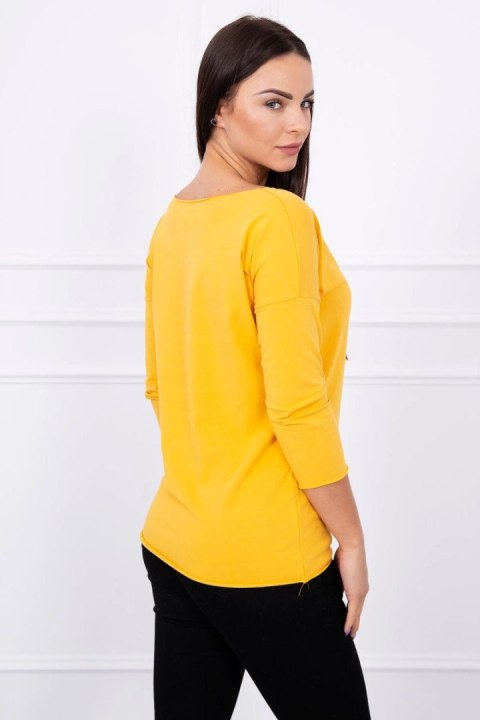 Bluzka Casual musztardowa