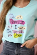 Bluzka z nadrukiem Perfect miętowa