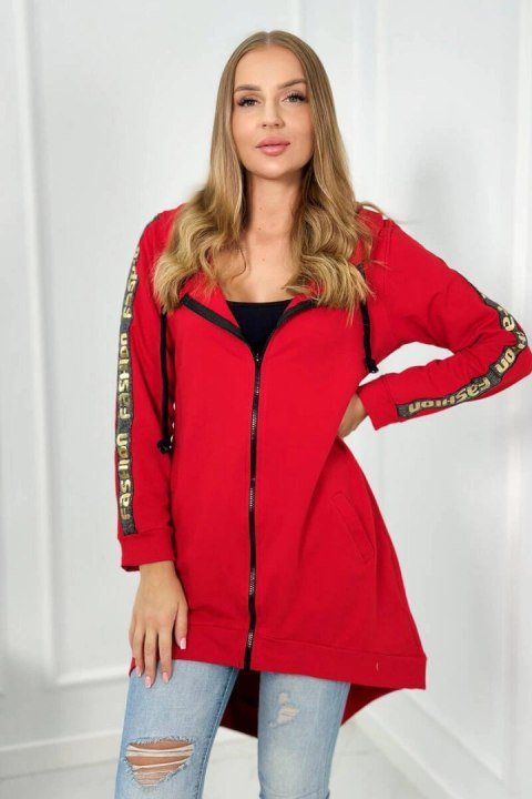 Bluza z suwakiem z tyłu czerwona