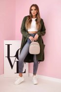 Narzutka z kapturem oversize khaki