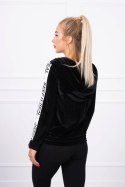 Bluza welurowa z kapturem czarna