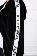 Bluza welurowa z kapturem czarna