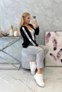 Bluza welurowa z kapturem czarna