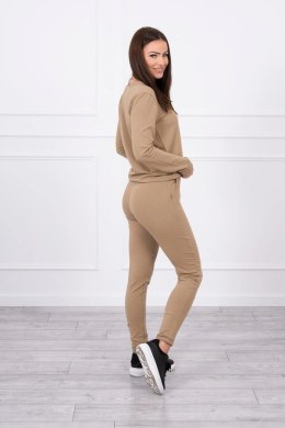 Komplet dresowy camelowy
