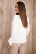 Sweter z dekoltem V ecru