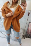 Bluza z krótkim suwakiem camelowa