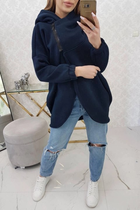 Bluza z krótkim suwakiem granatowa
