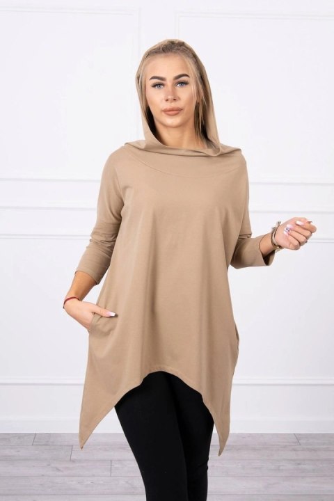 Bluza z nadrukiem skrzydeł camelowa