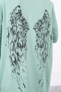 Bluza z nadrukiem skrzydeł ciemno miętowa