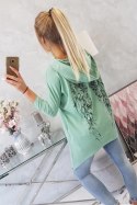Bluza z nadrukiem skrzydeł ciemno miętowa