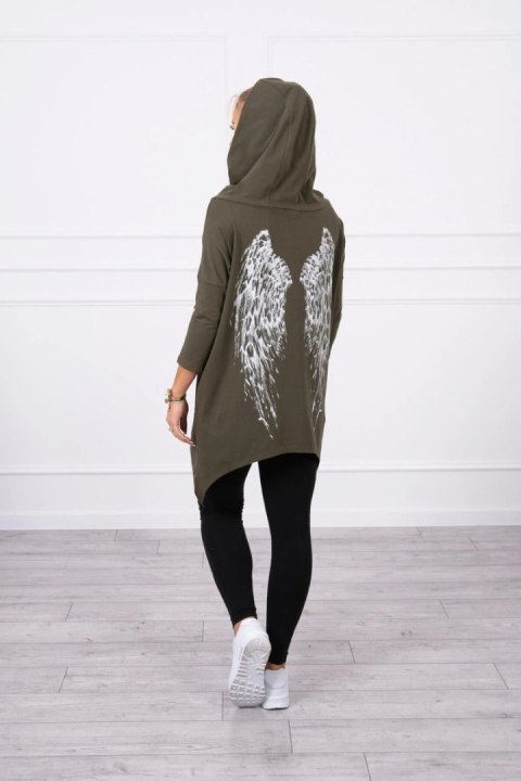 Bluza z nadrukiem skrzydeł khaki