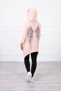 Bluza z nadrukiem skrzydeł pudrowy róż