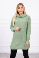 Sweter z golfem ciemny miętowy