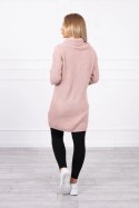 Sweter z golfem pudrowy róż