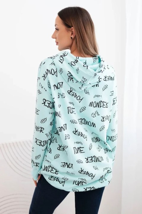 Bluza z napisami miętowy