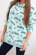 Bluza z napisami miętowy