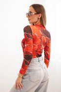 Bluzka body wzór marmur czerwona