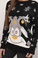 Sweter świąteczny z reniferem czarny