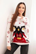 Sweter świąteczny z reniferem ecru