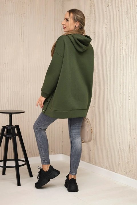 Bluza ocieplana z napami khaki