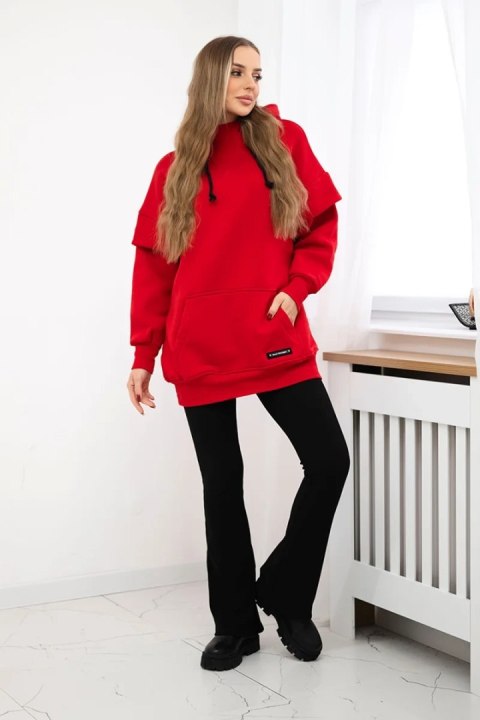Bluza ocieplana z półgolfem czerwona