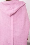 Sweter z kapturem i rękawami typu nietoperz fioletowy