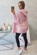 Sweter z kapturem i rękawami typu nietoperz fioletowy