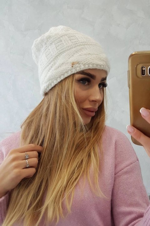 Czapka z polarem Edyta K298 ecru