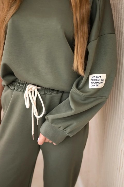 Komplet bluza + spodnie masełko khaki