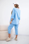 Komplet punto bluza + spodnie niebieski