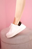 Legginsy damskie z otworami na pięty, wysoki stan jasne camelowe