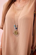 Bluzka oversize z wisiorkiem jasny camelowy
