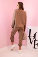 Komplet bluza + spodnie masełko camelowy