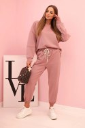 Komplet bluza + spodnie masełko ciemny różowy