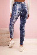 Legginsy damskie bawełniane z przetarciami jeansowe