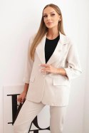 Komplet damski Punto elegancka marynarka i spodnie beżowy