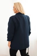 Marynarka damska Plus Size elegancka granatowa