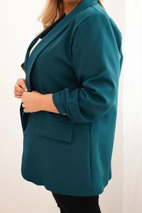 Marynarka damska Plus Size elegancka morska