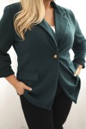 Marynarka damska z wiskozy Plus Size z długim rękawem i kołnierzem morska
