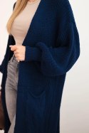 Sweter długi kardigan jasno granatowy