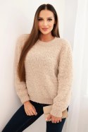 Sweter damski z miękkiego moheru beżowy