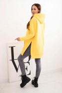 Bluza ocieplana z rozcięciami na bokach żółta