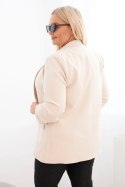 Marynarka damska Plus Size bez zapięcia z podszewką XL/2XL beżowa