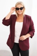 Marynarka damska Plus Size bez zapięcia z podszewką XL/2XL śliwkowa