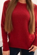 Sweter damski z baby alpaki z długim rękawem bordowy