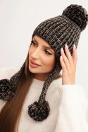 Czapka damska uszatka Emma K343 mocca