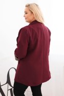 Marynarka damska Plus Size z podszewką w panterkę śliwkowa