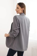 Marynarka z klapami elegancka ciemno szara