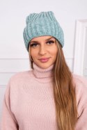 Czapka z wywinięciem Magda K293 ciemno miętowa